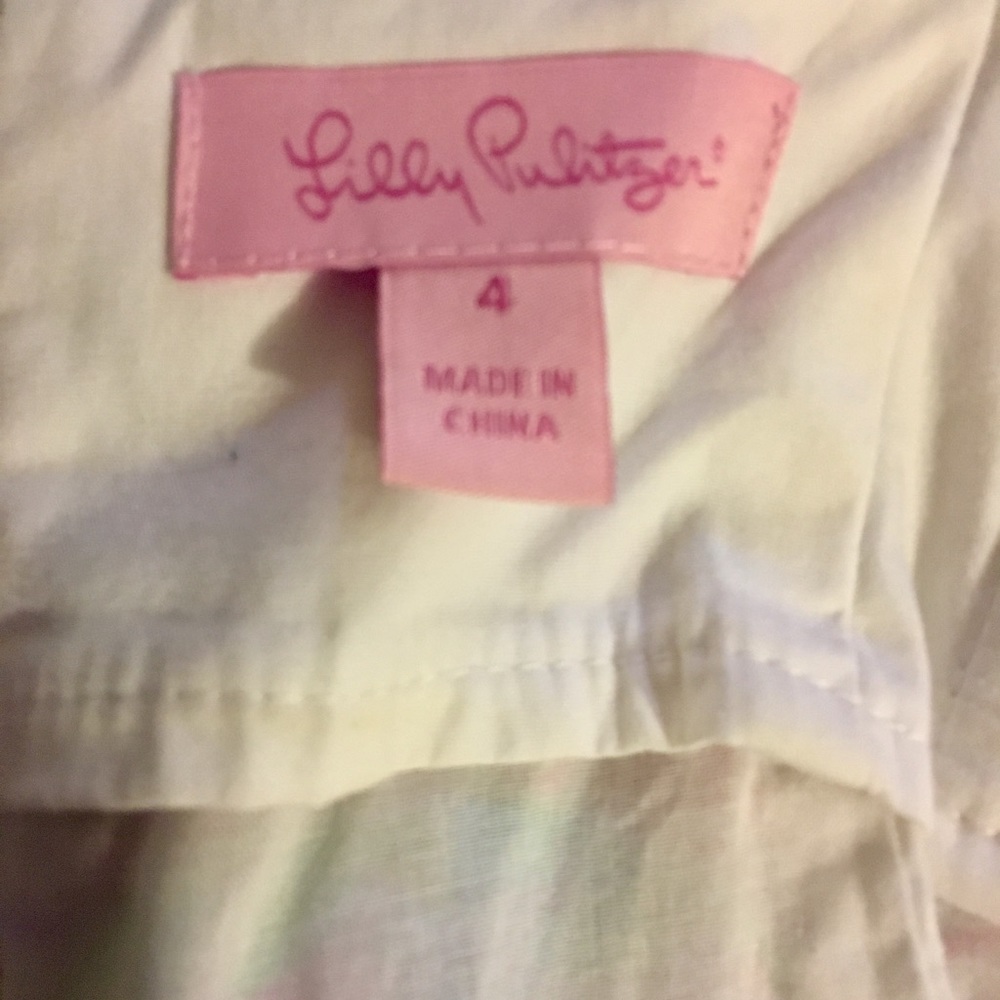 Lilly Pulitzer Green/White/Pink Strapless Dress - Picture 3 of 3